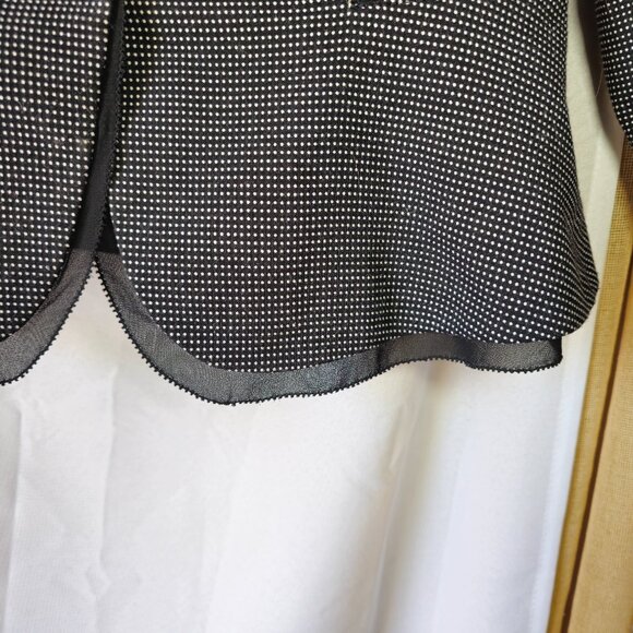 White House Black Market Polka Dot Peplum Blazer Jacket black | white Size 10 - Picture 4 of 10